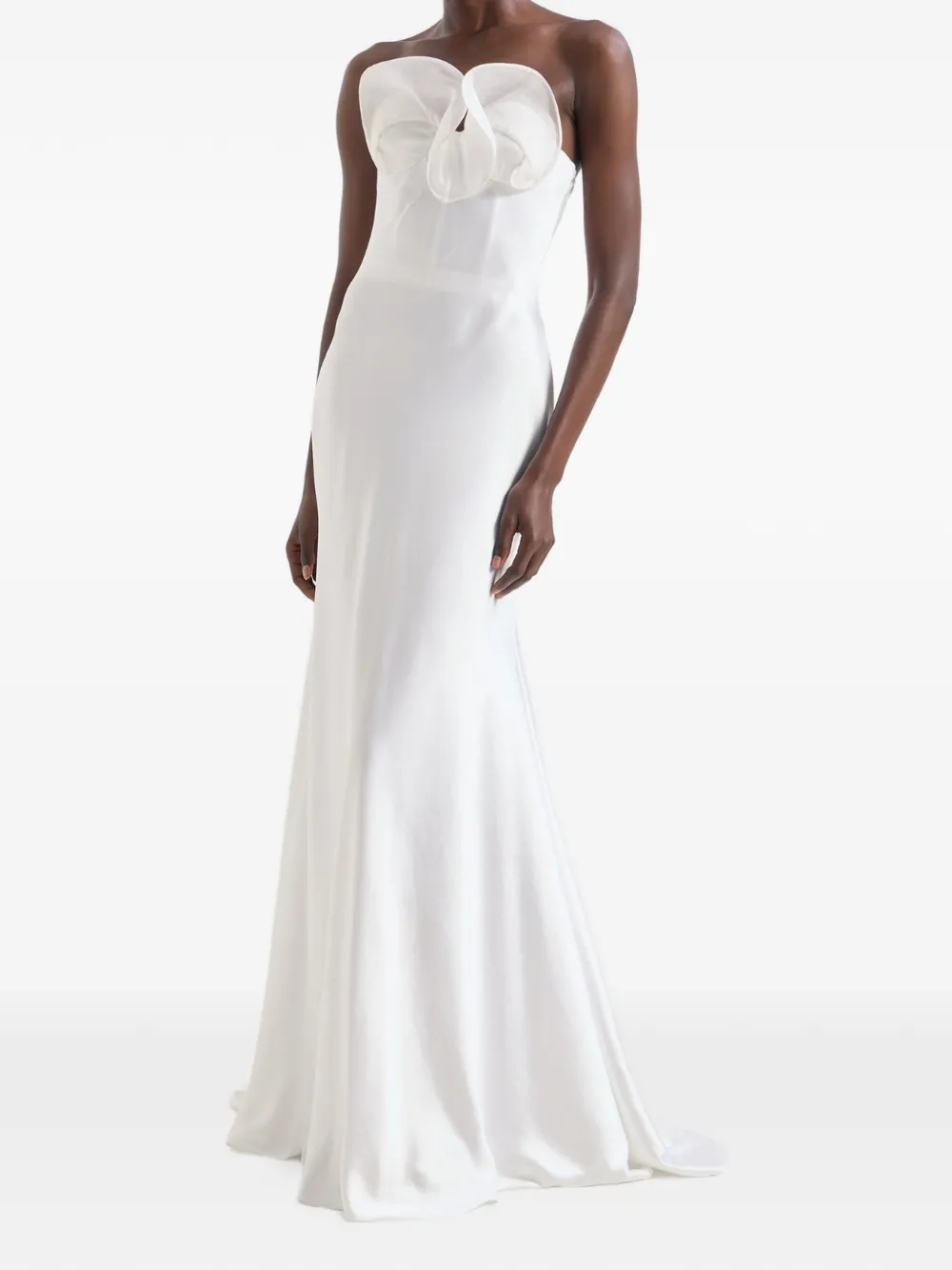 Genny Bustier strapless jurk met ruches Wit
