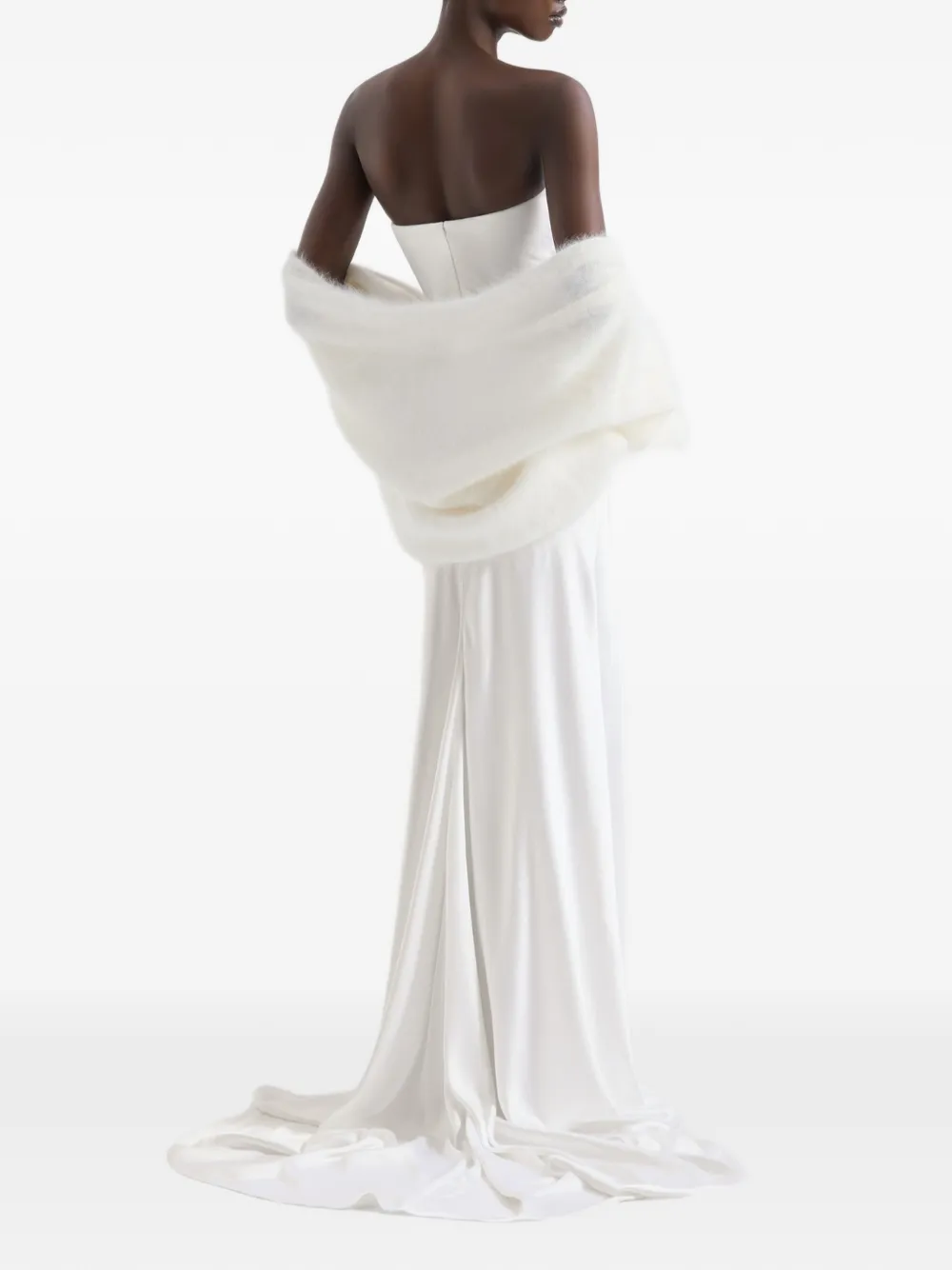 Genny Bustier strapless jurk met ruches Wit