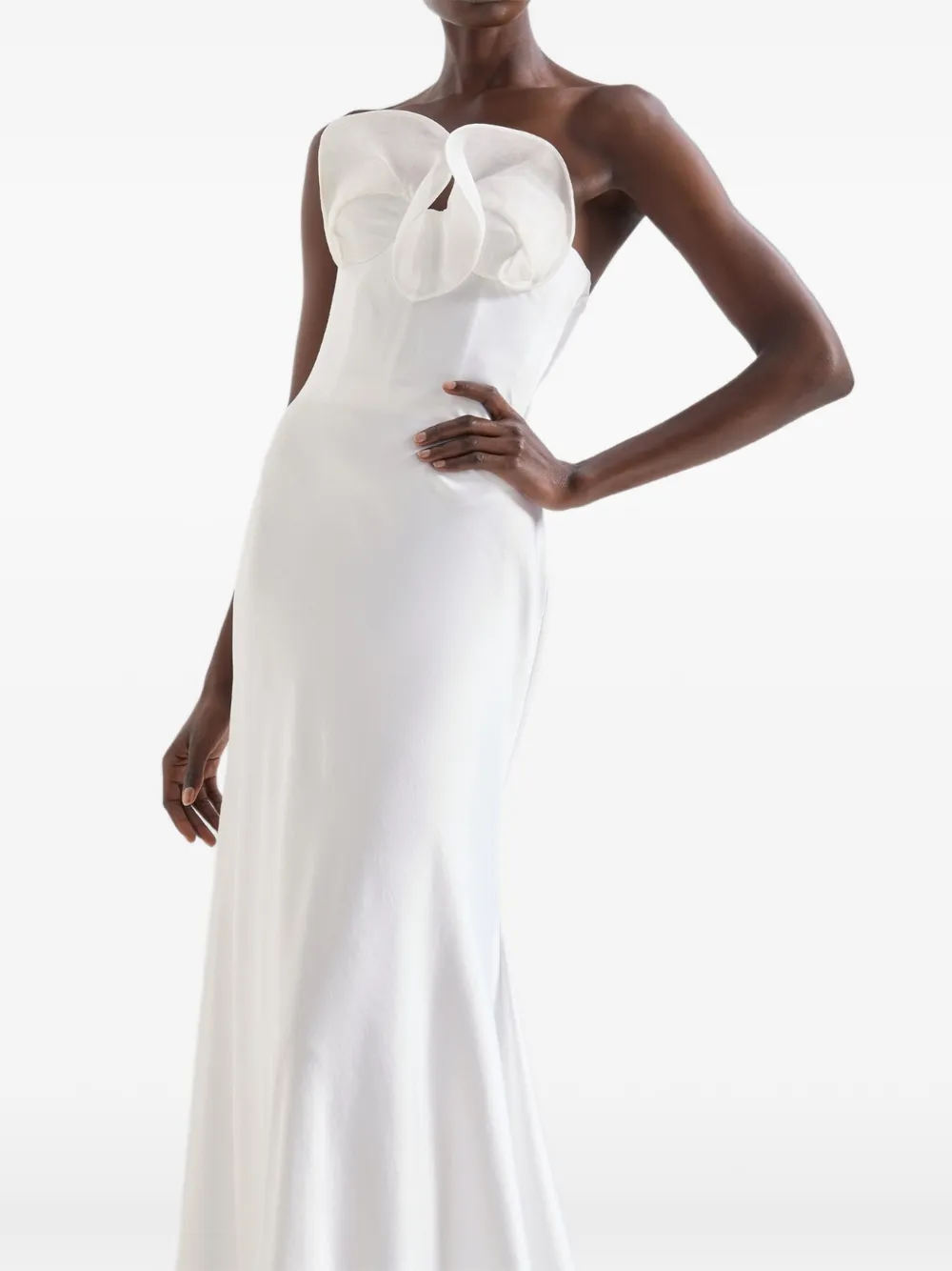 Genny Bustier strapless jurk met ruches Wit