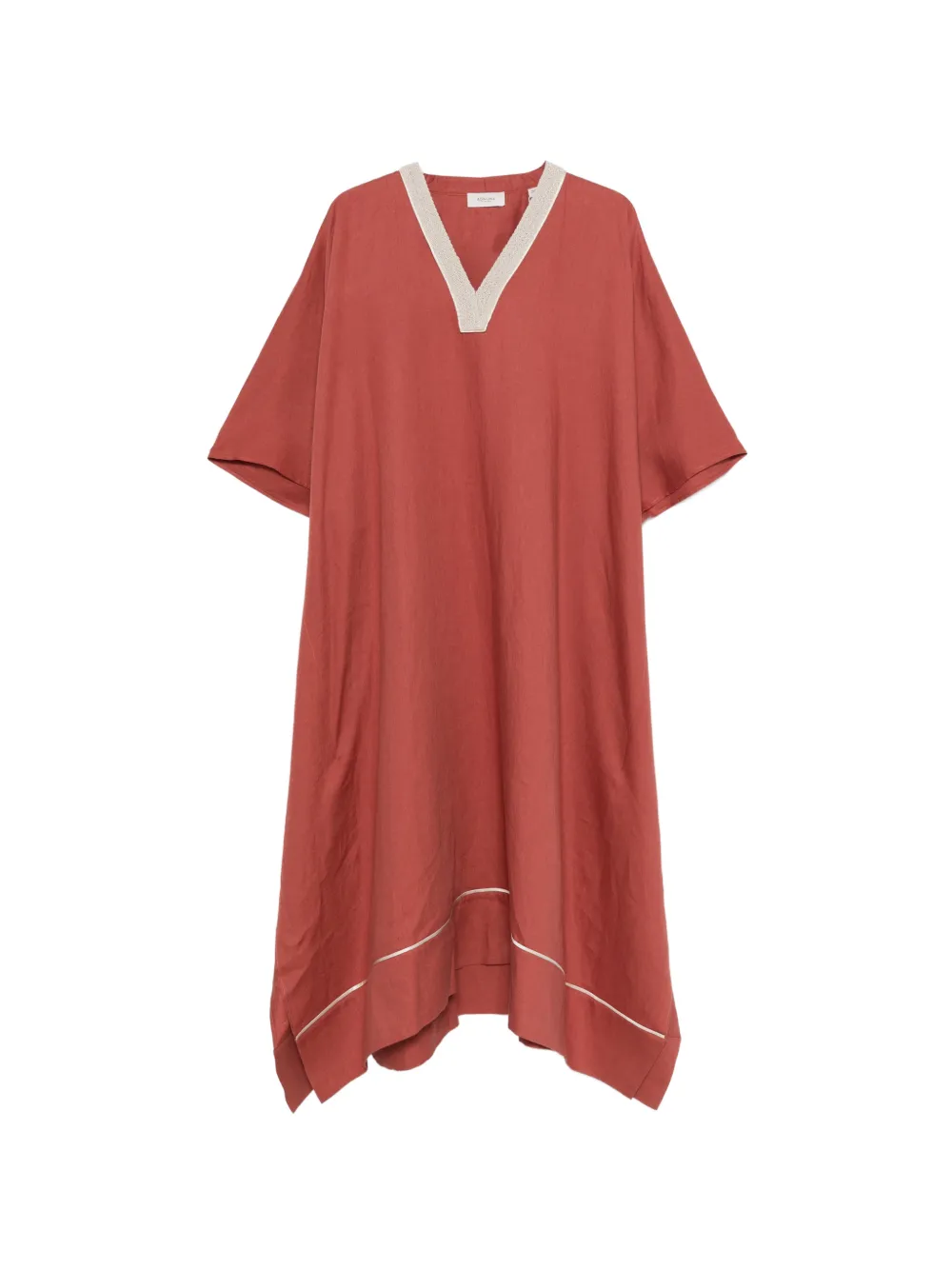 Agnona V-neck trim-detail maxi dress - Rosso