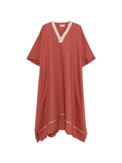 Agnona V-neck trim-detail maxi dress