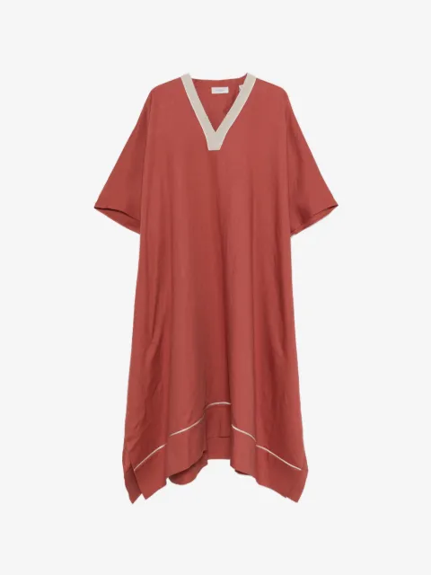 Agnona V-neck trim-detail maxi dress