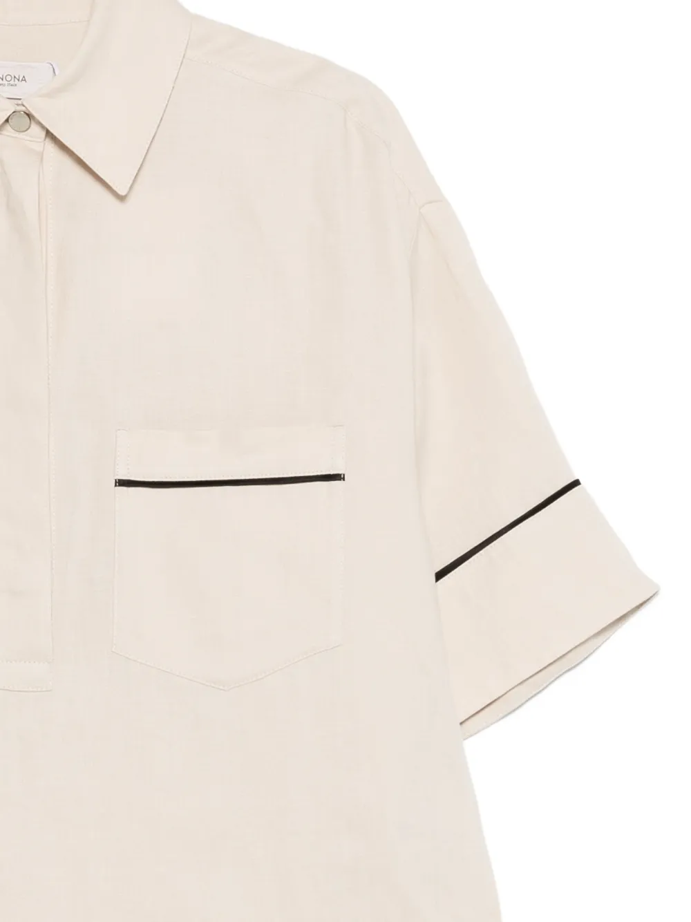 Agnona Blouse met opgestikte zak Beige