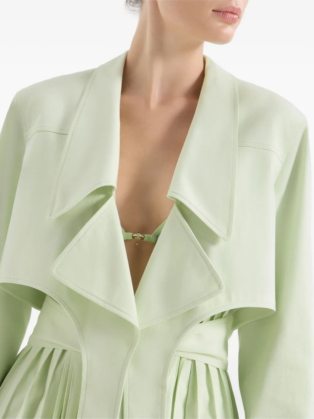  Genny Pleated Cropped Jacket - Green 