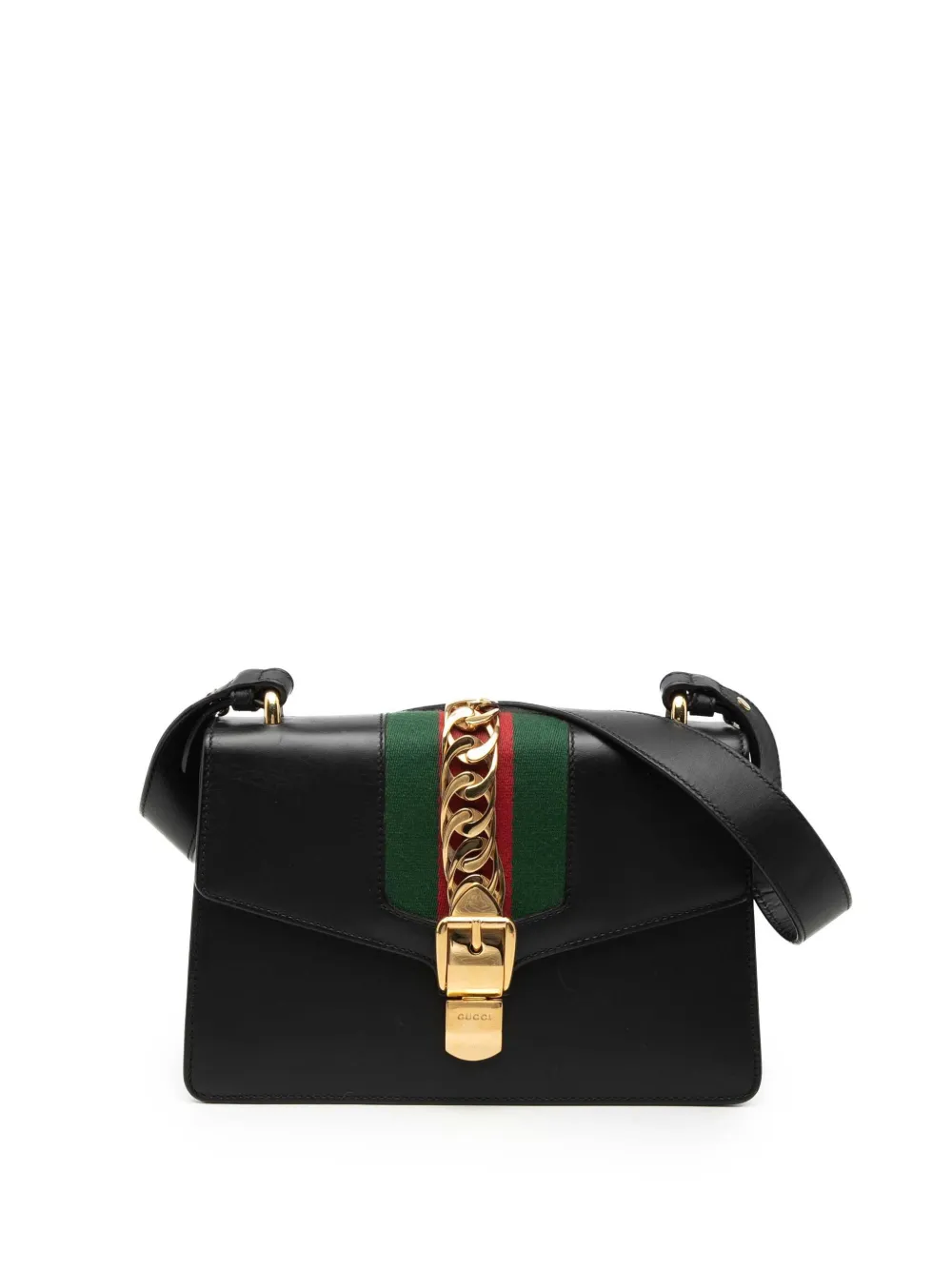 Gucci Pre-Owned 2016-2026 Small Leather Web Sylvie satchel - Nero