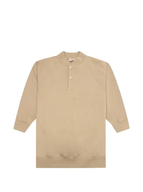 FEAR OF GOD ESSENTIALS logo-patch henley T-shirt