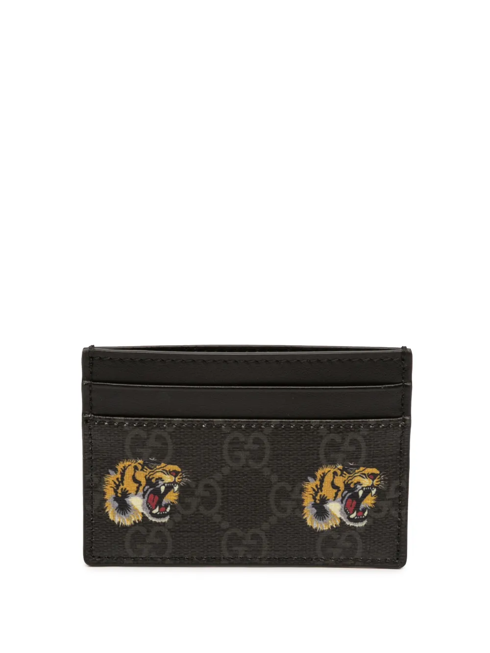 Gucci Pre-Owned 2000-2015 GG Supreme Tiger card holder - Nero
