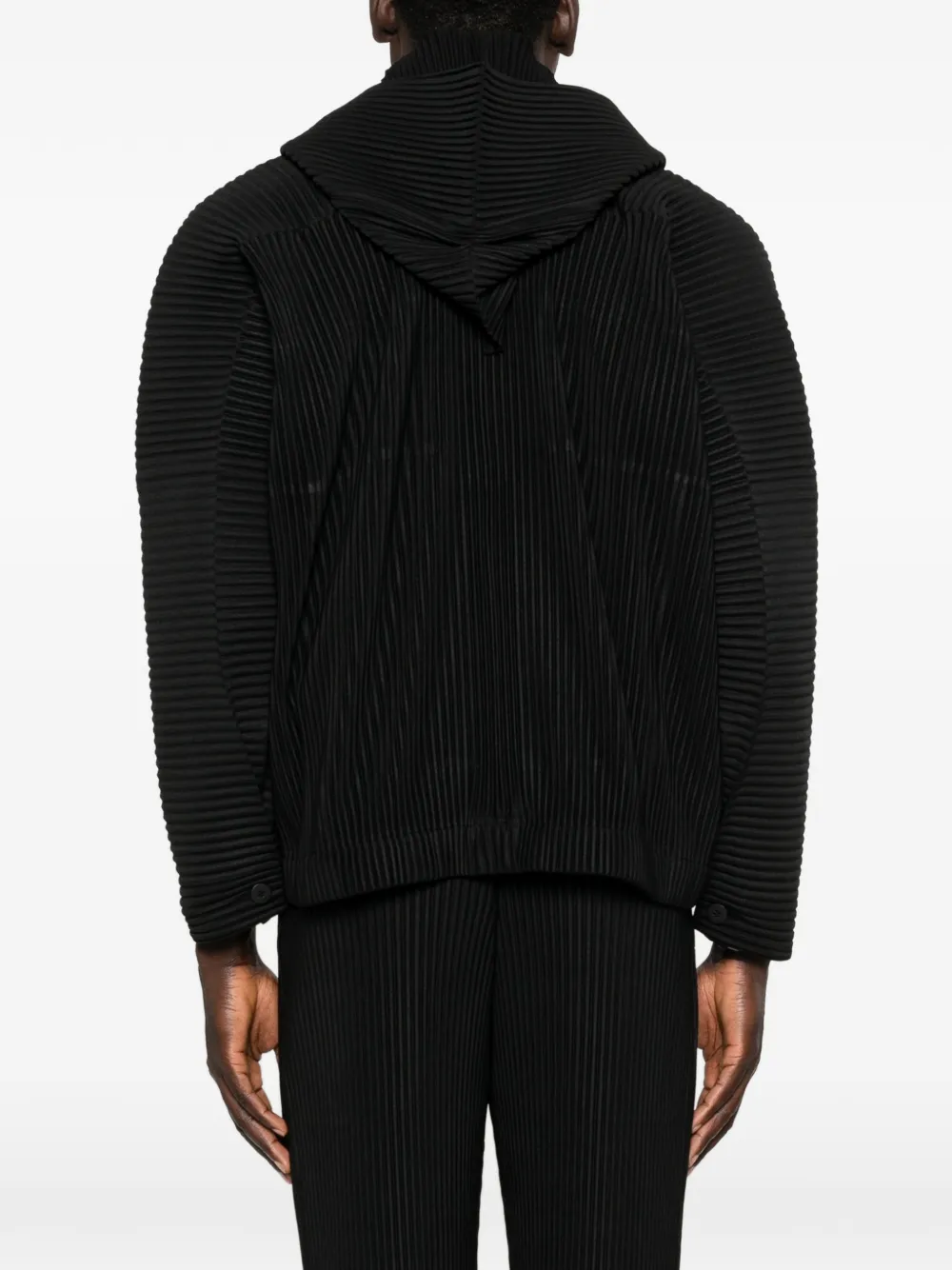 Homme Plissé Issey Miyake March plissé jack met knopen Zwart