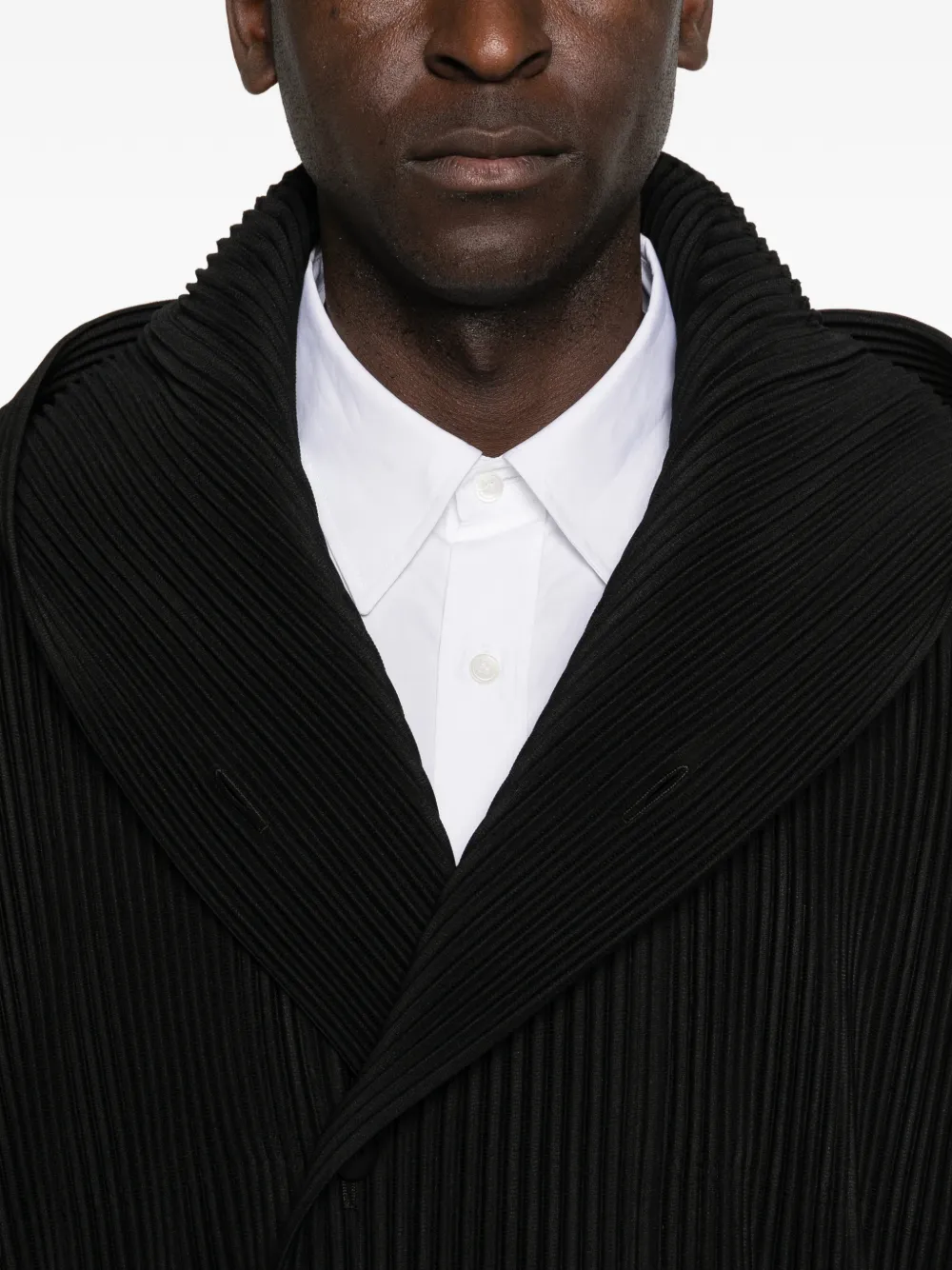 Homme Plissé Issey Miyake March plissé jack met knopen Zwart