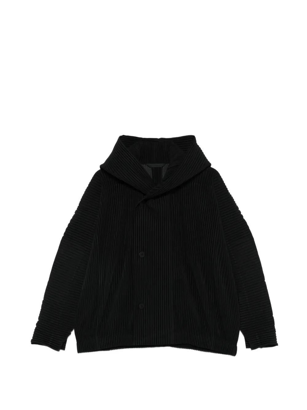 Homme Plissé Issey Miyake March plissé buttoned jacket - Nero