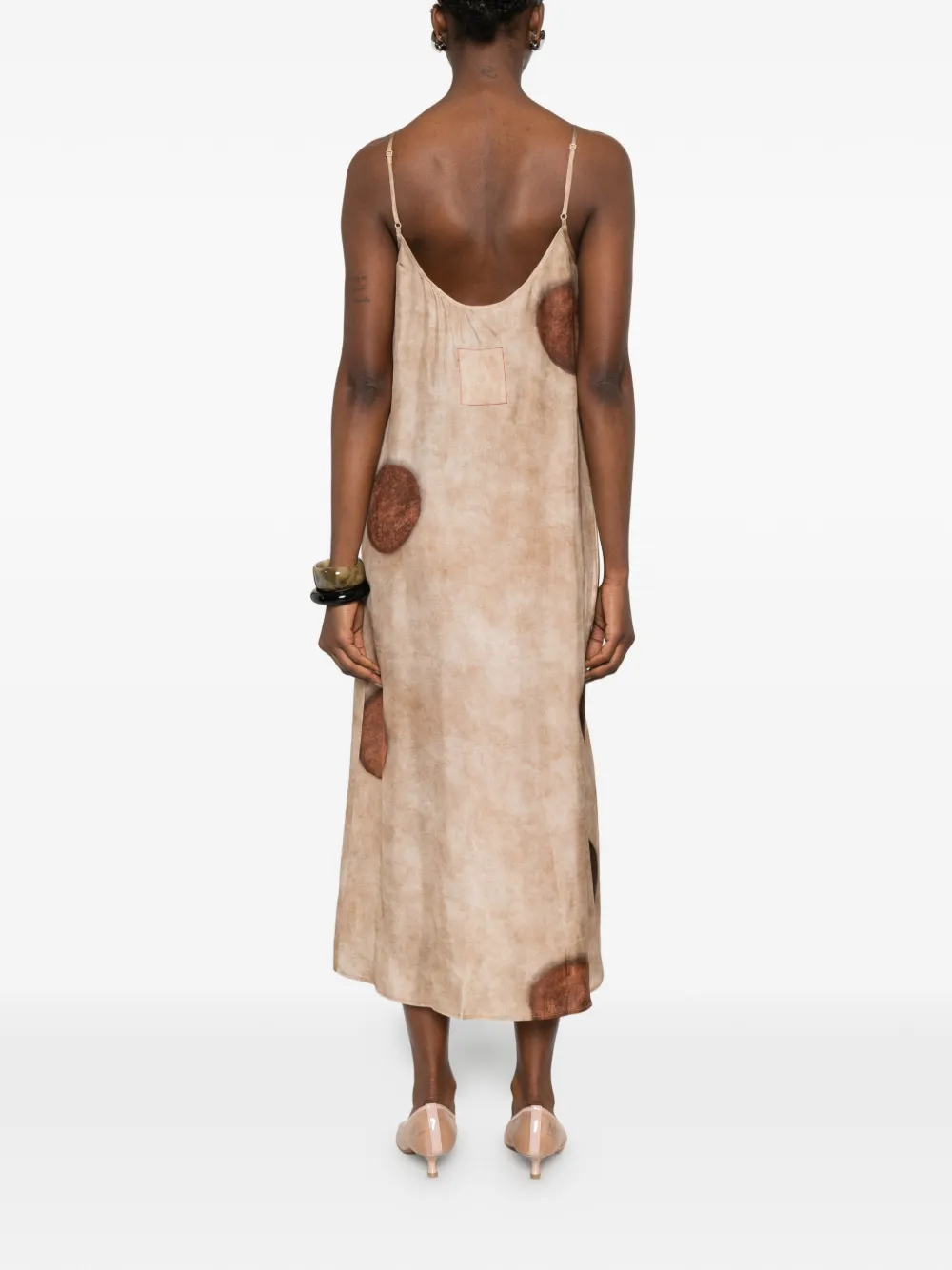 Uma Wang Anaya midi-jurk met stippen Beige