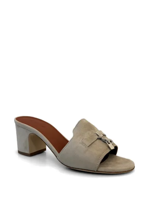 Loro Piana buckled heeled mules