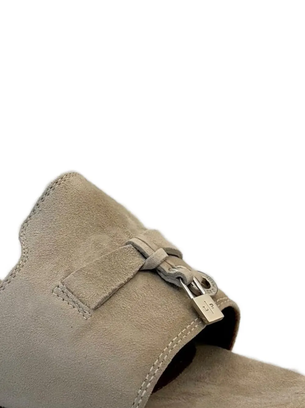 Loro Piana Muiltjes met gesp en hak Beige