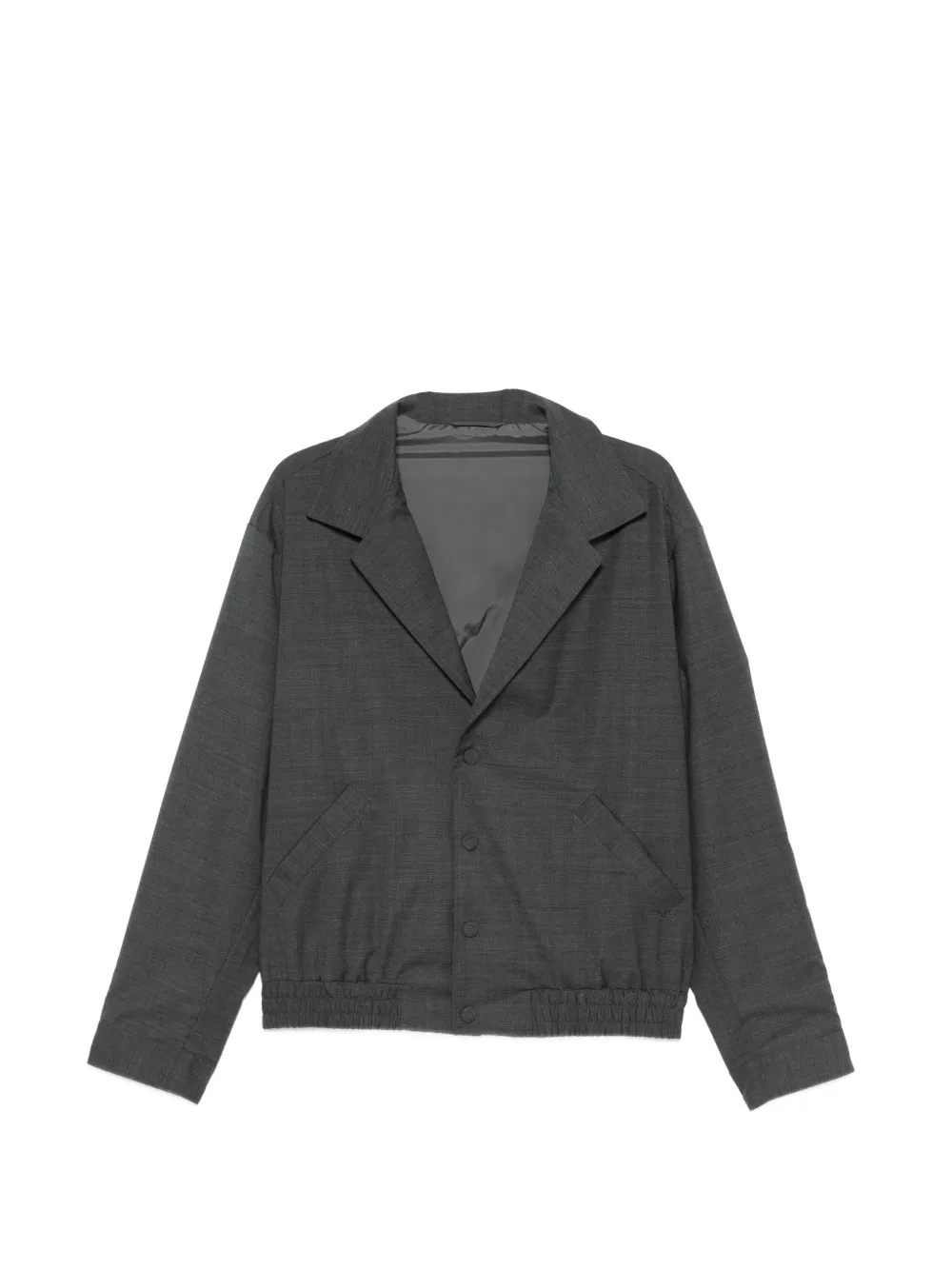 LC23 notched-lapel elasticated-hem bomber jacket - Grey