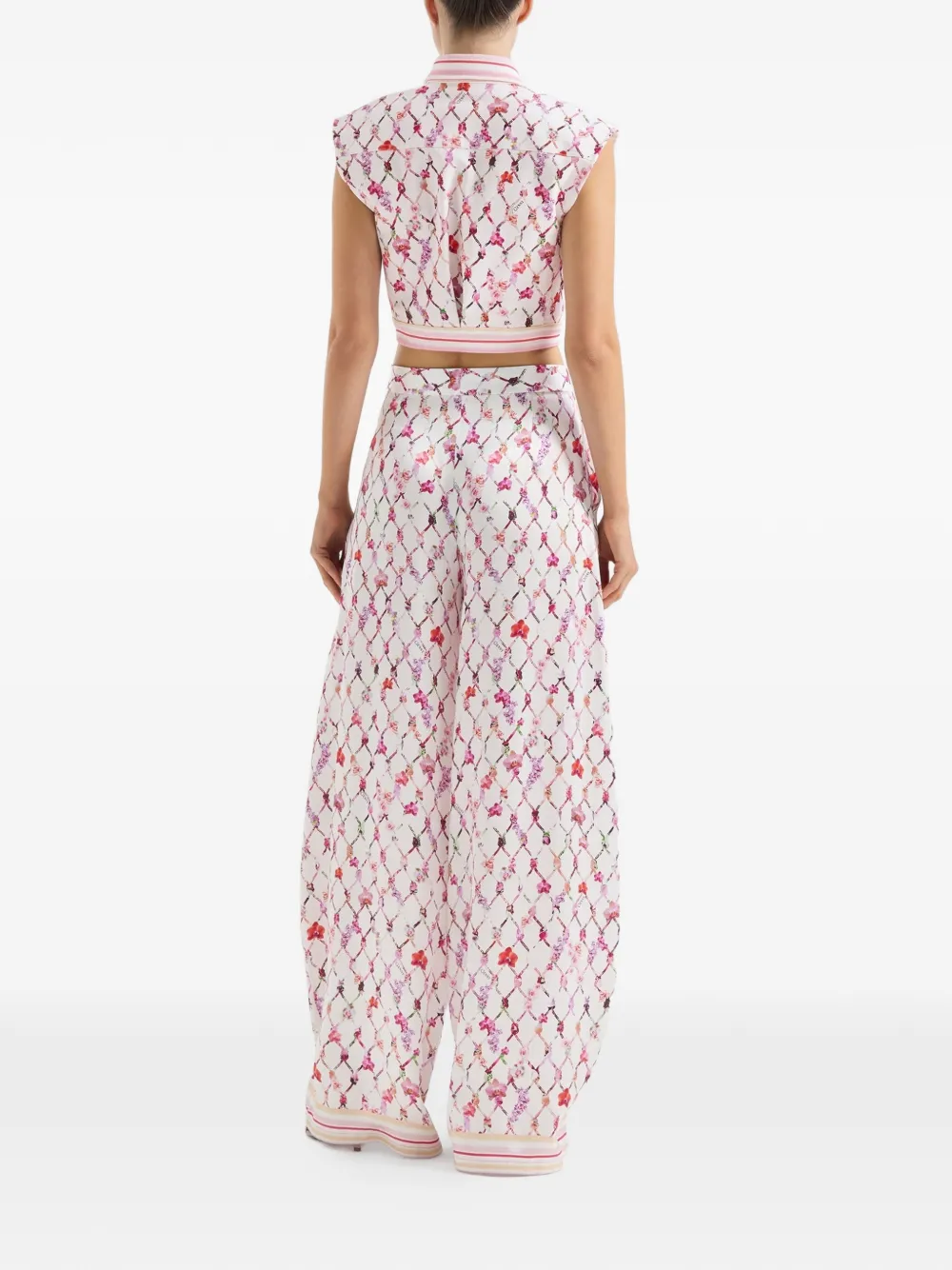 Genny Broek met bloemenprint Roze