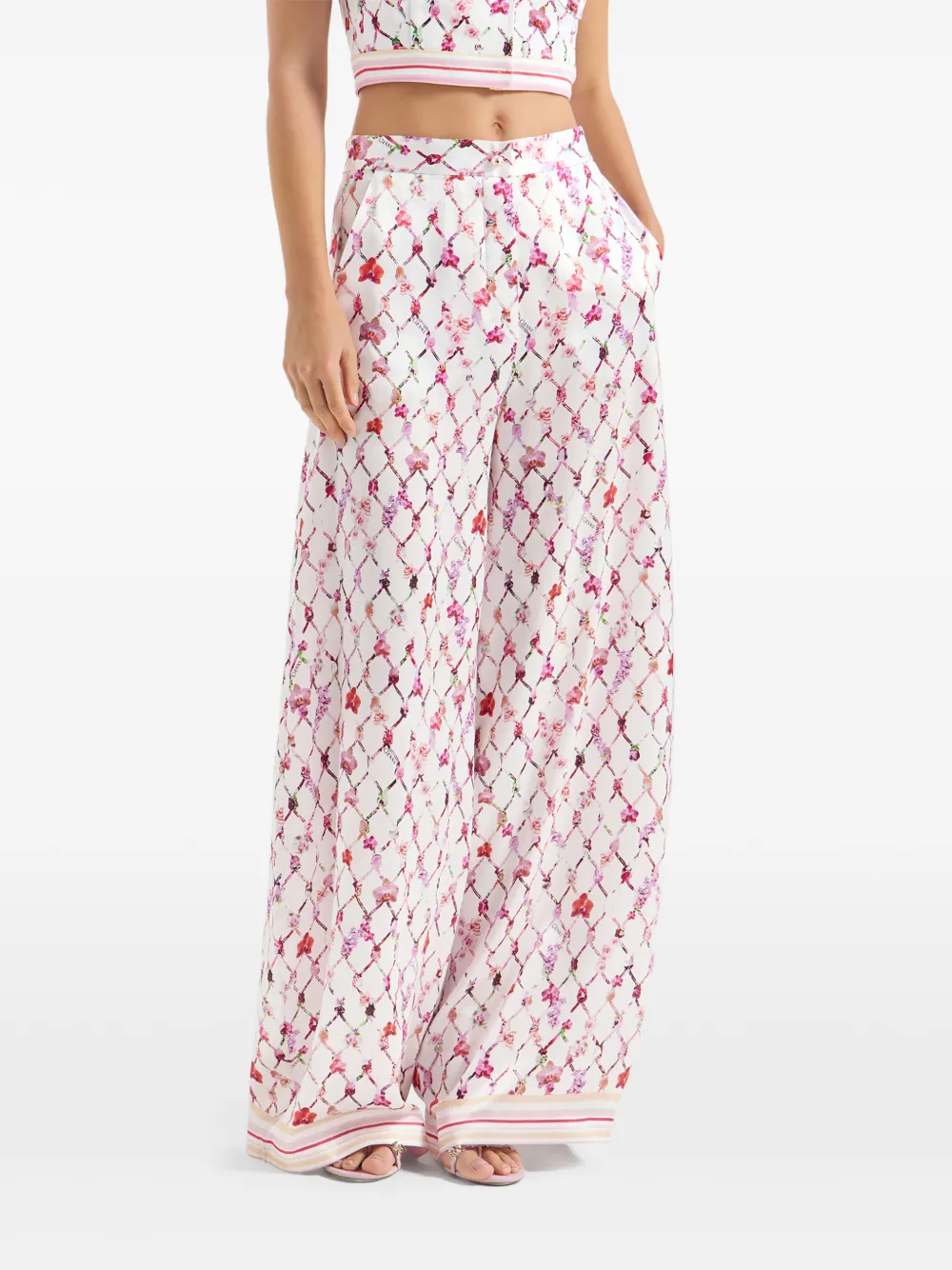 Genny Broek met bloemenprint Roze