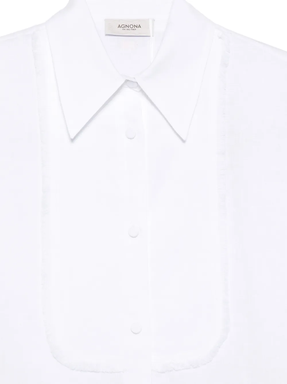  Agnona Camisa Con Flecos - Blanco 