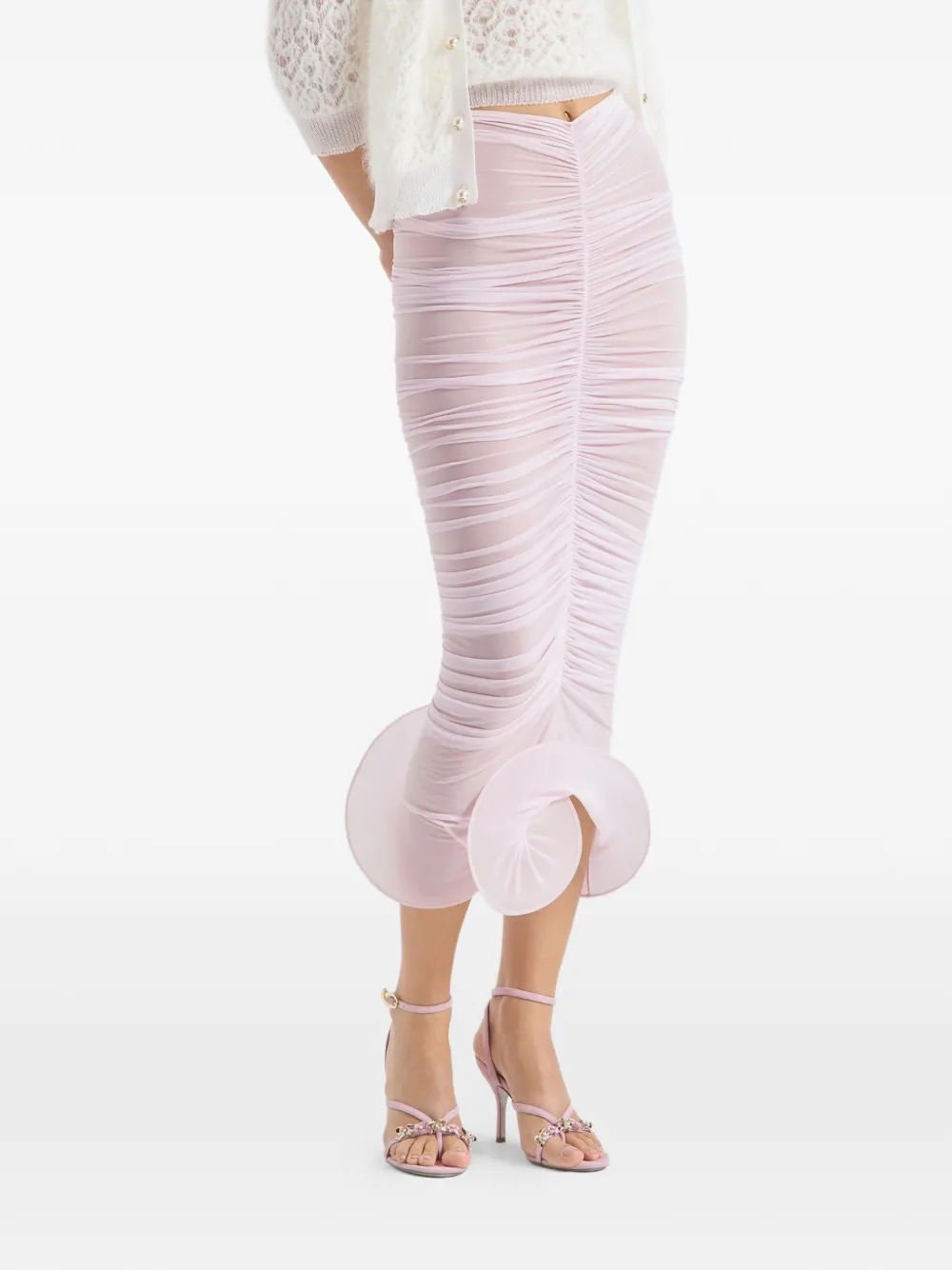 Genny Midi-rok met ruches Roze