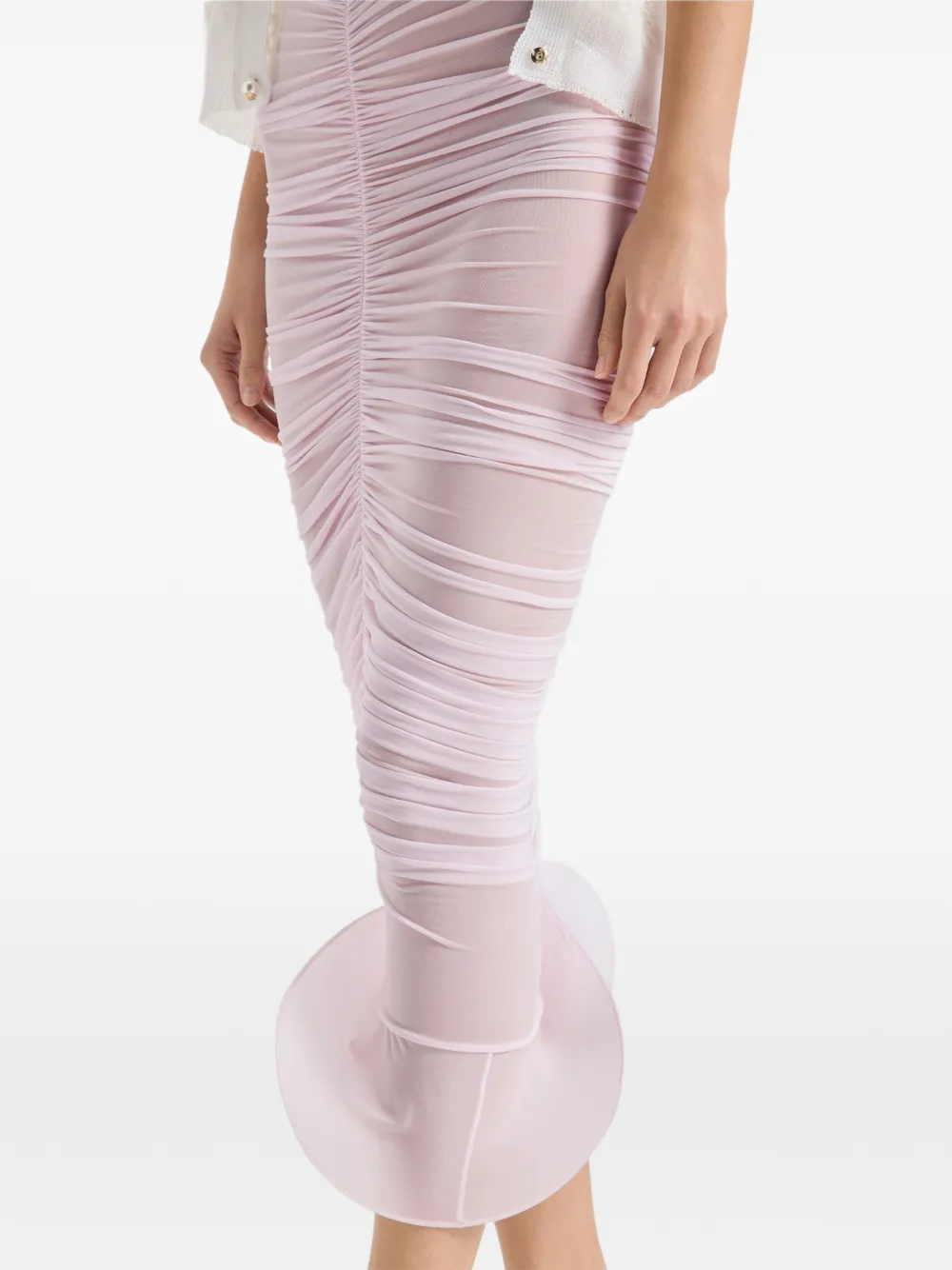  Genny Ruched Ruffle Skirt - Pink 