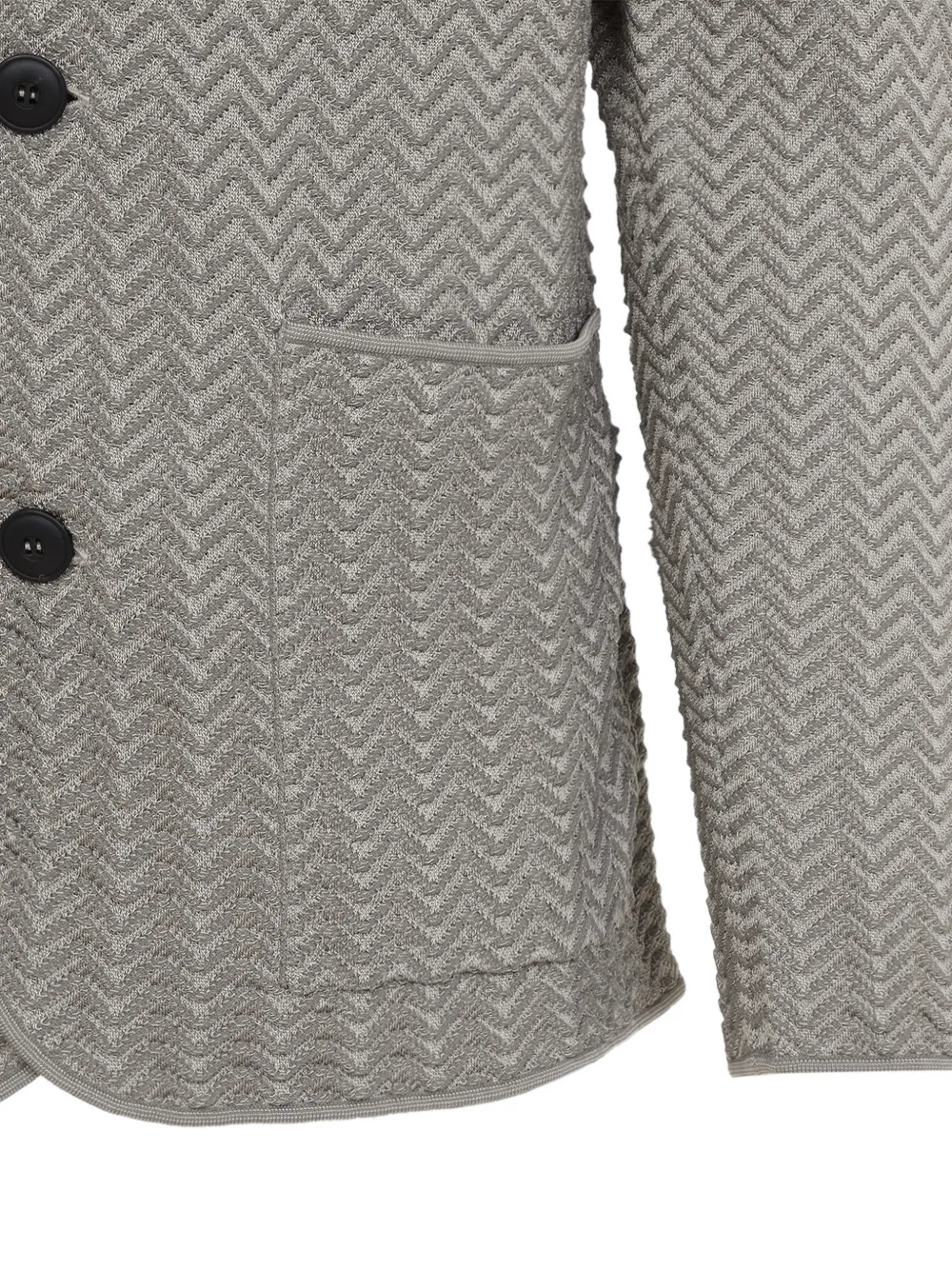  Giorgio Armani Buttoned Textured Jacket - Grey 