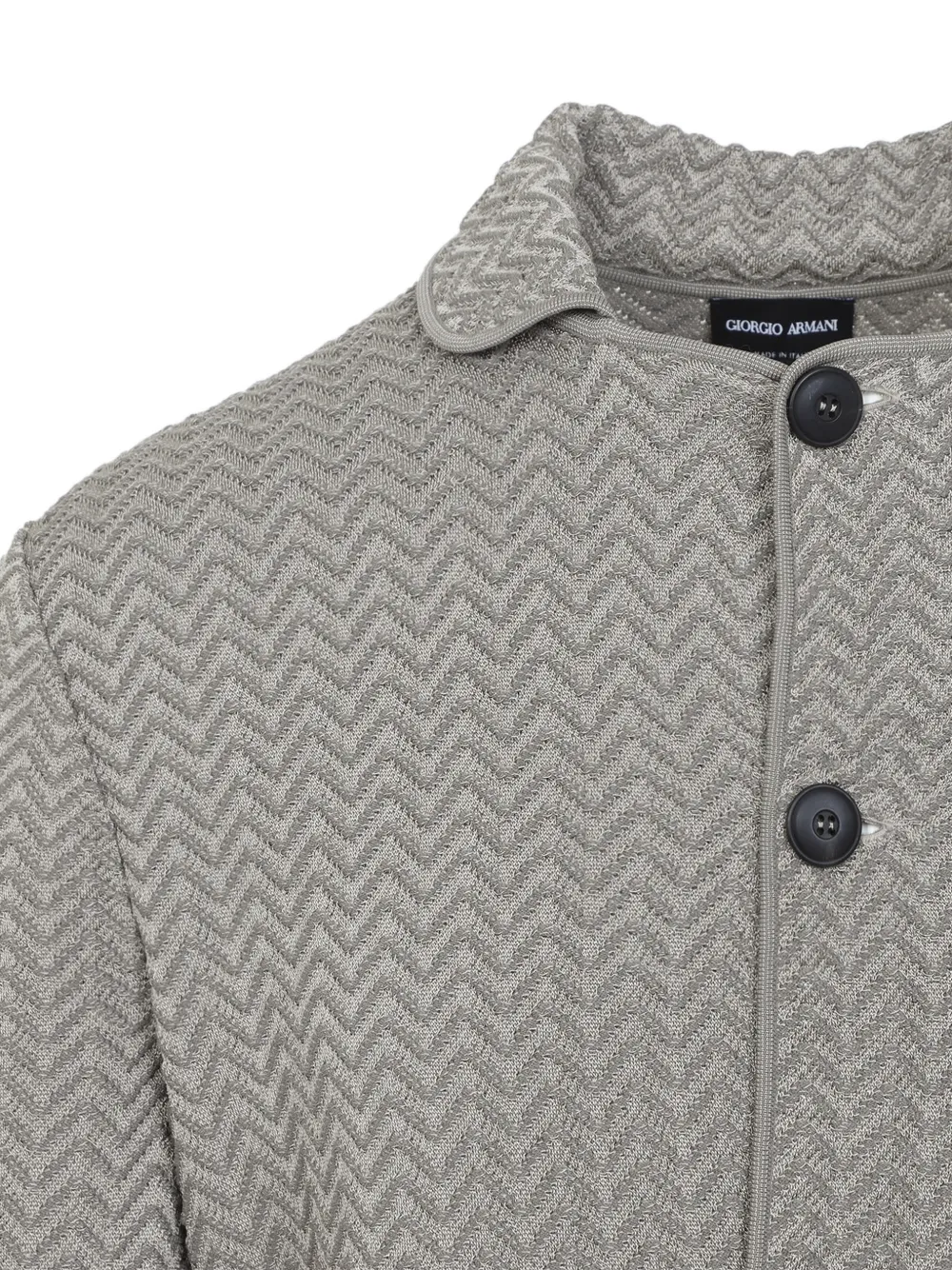 Giorgio Armani Jack met knopen en textuur Grijs
