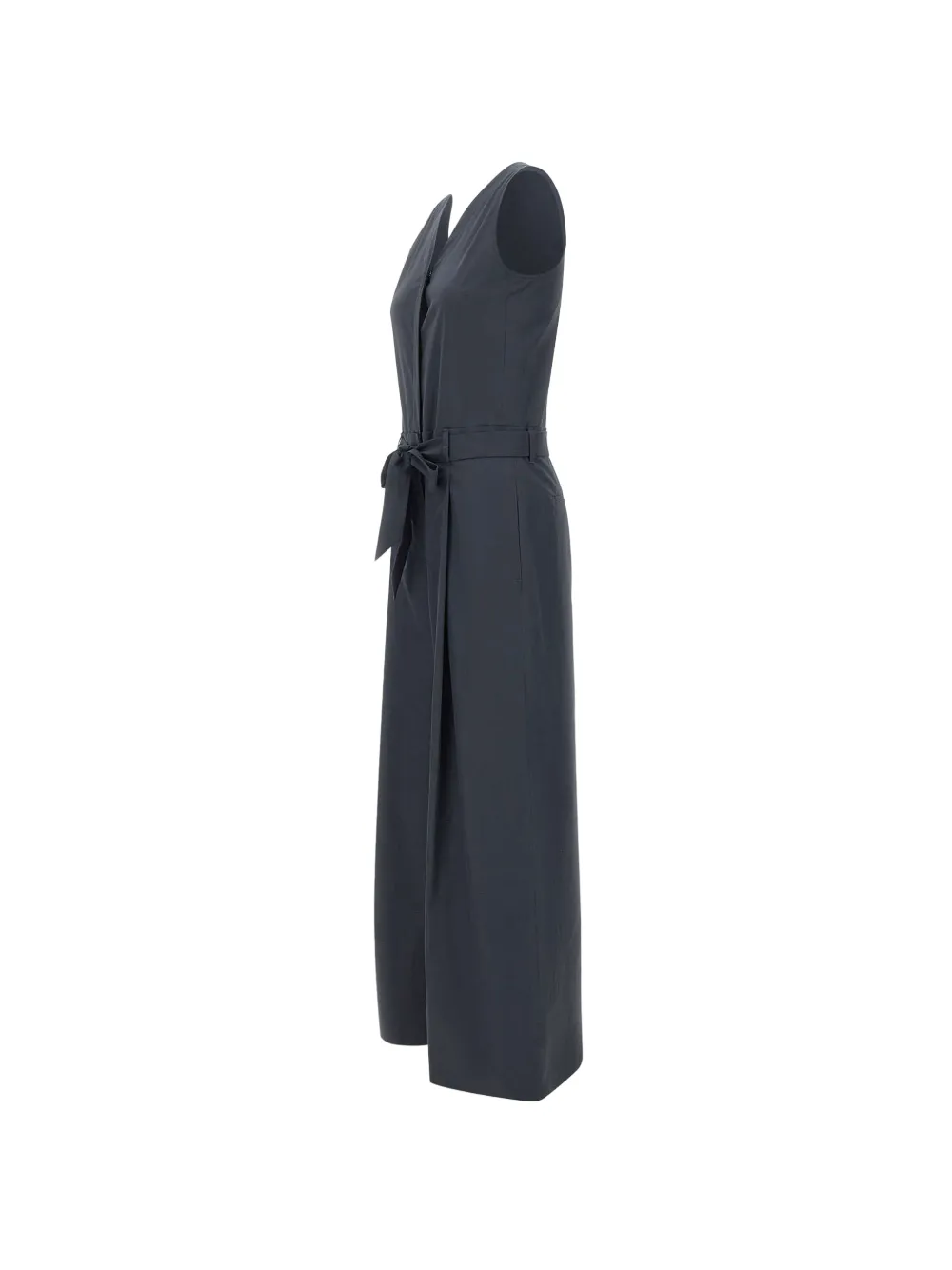  's Max Mara V-neck Belted Jumpsuit - Blue 