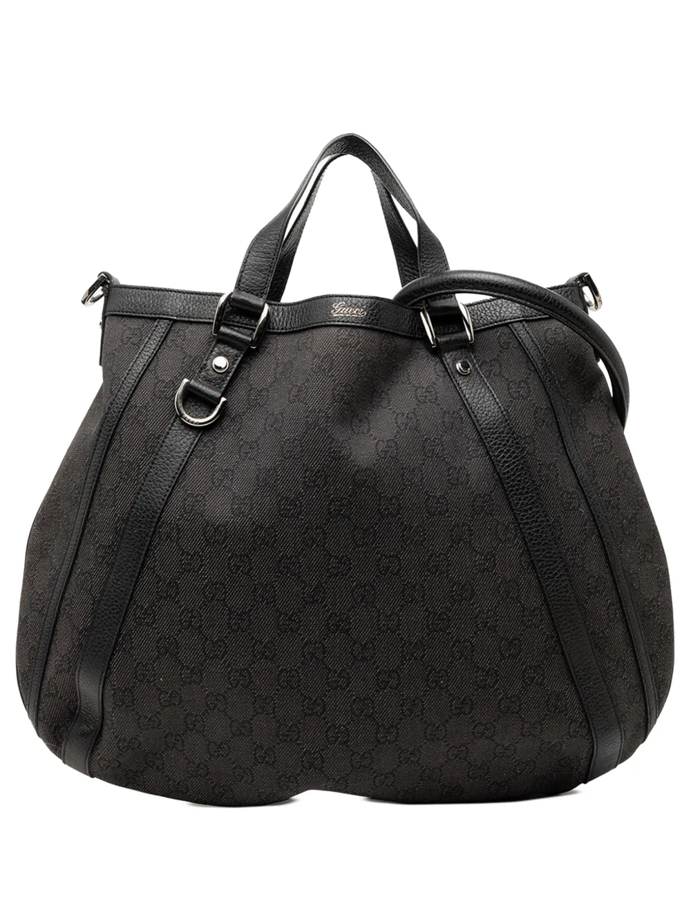 Gucci Pre-Owned 2000-2015 GG Denim Abbey D Ring Convertible Tote satchel - Nero