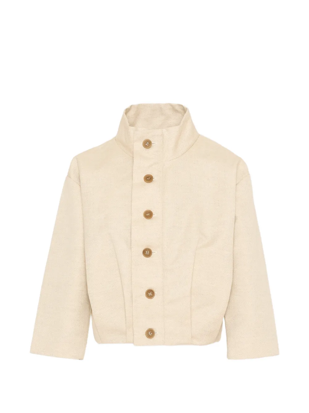 VÉLOCIPÈDE off-centre button-up bomber jacket - Nude