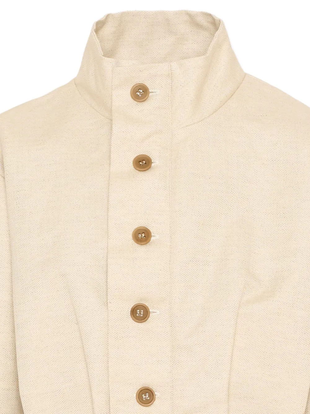  Vélocipède Off-centre Button-up Bomber Jacket - Neutrals 