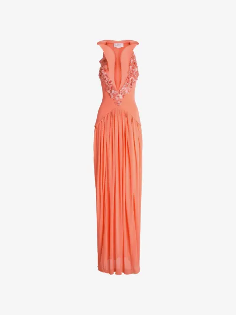 Genny floral appliqué dress