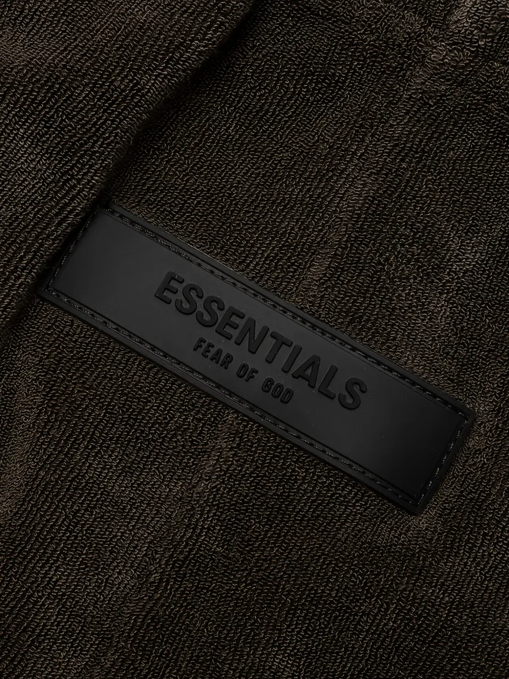 Fear Of God Essentials Kids Towelling Logo-patch Shorts - Black 