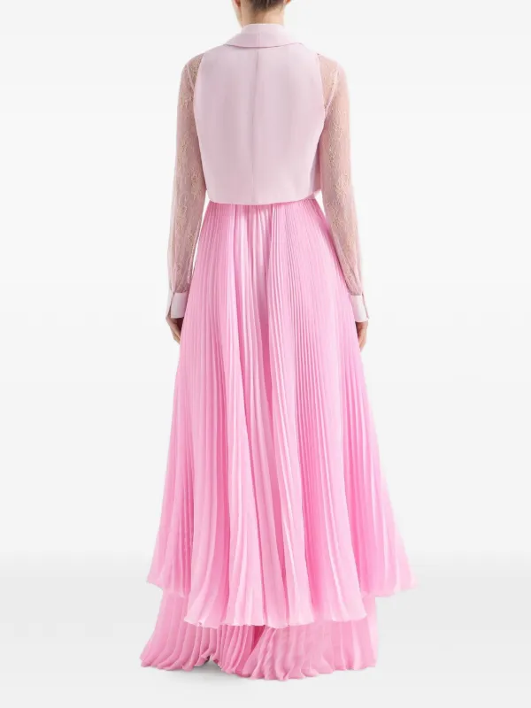 pleated trench coat dress Women Suit Collar Long Sleeve Double Breasted Pleated Long Trench Coat Dress