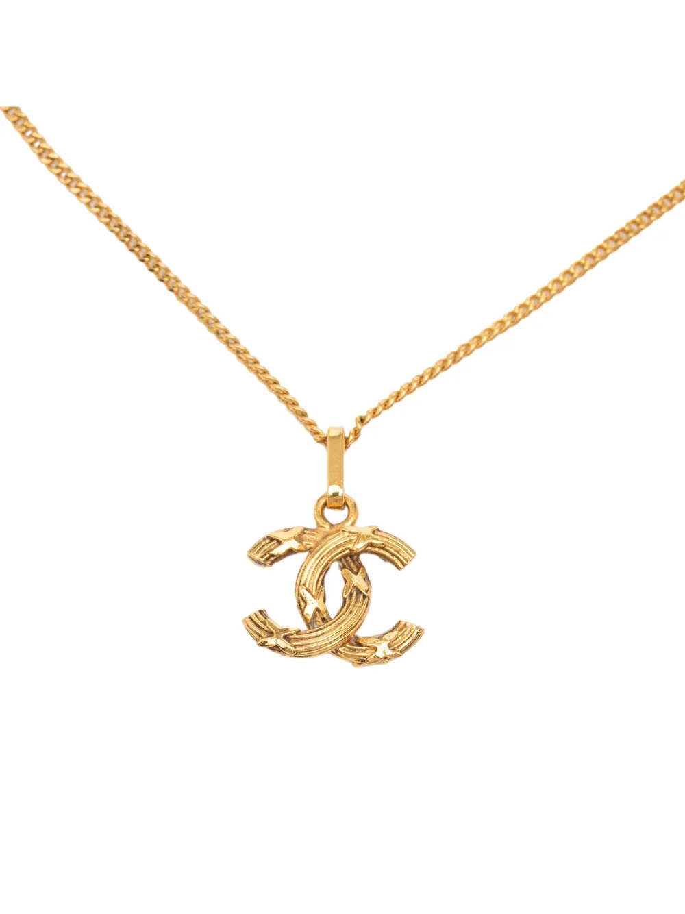 CHANEL Pre-Owned 1970-1980 Gold Plated CC Pendant Necklace costume necklace - Oro