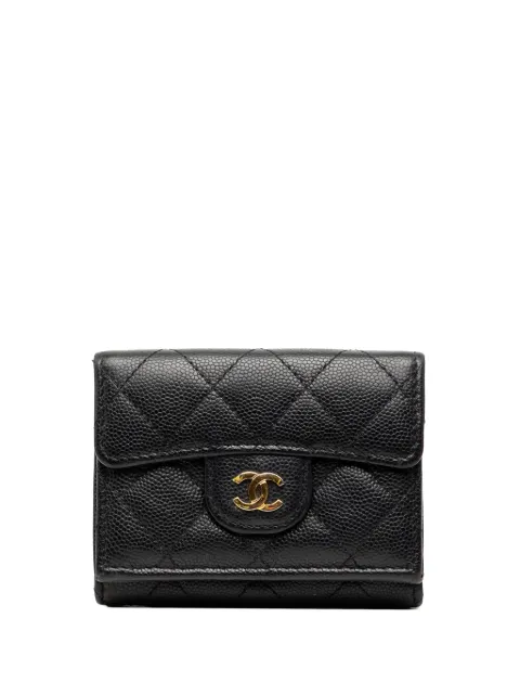 CHANEL Pre-Owned lille quiltet CC foldepung i kaviar-læder fra 2019