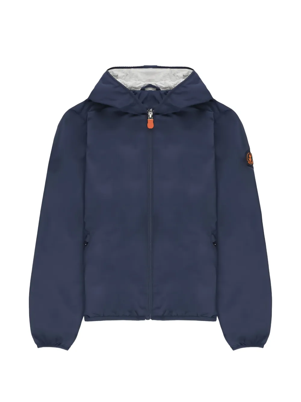 Save The Duck Kids logo-patch hooded jacket - Blu