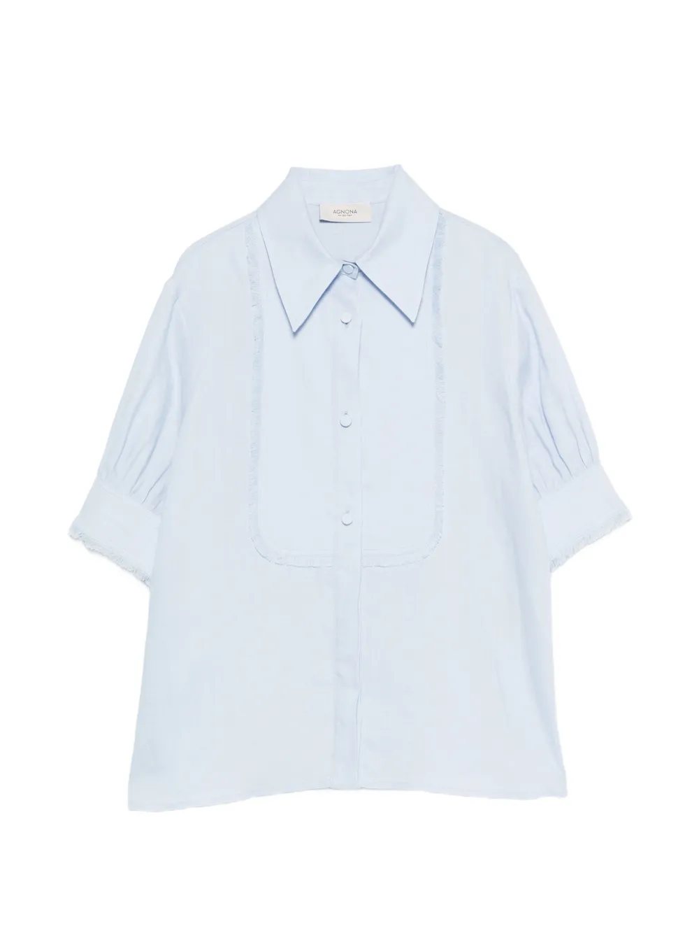 Agnona fringed-detail shirt - Blu