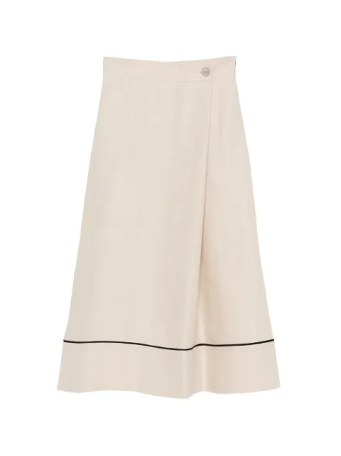 Agnona contrast-trim midi skirt