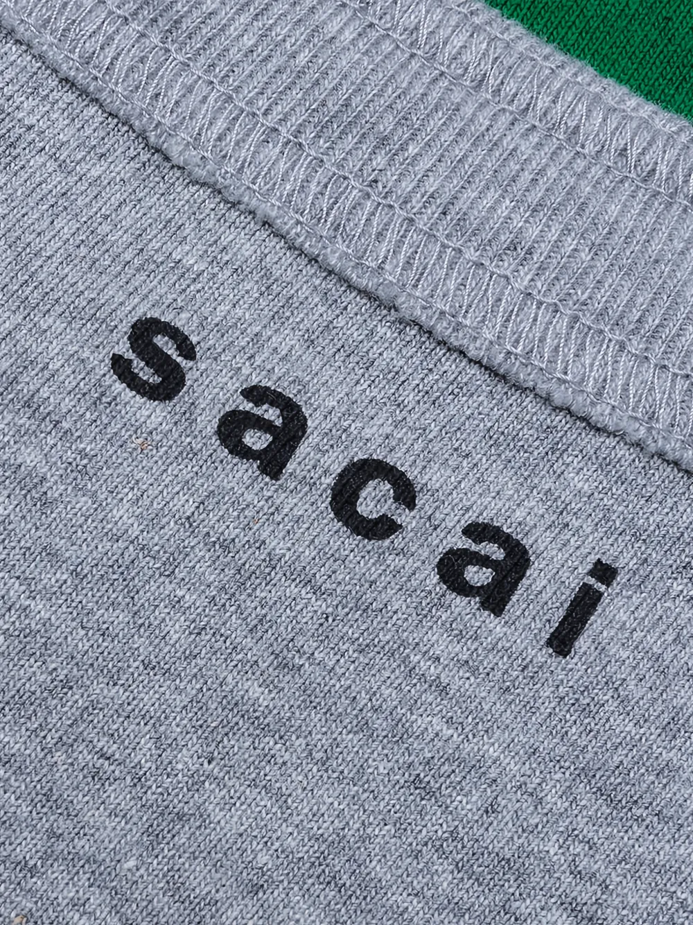 sacai T-shirt met lange mouwen en geverfd logo Groen