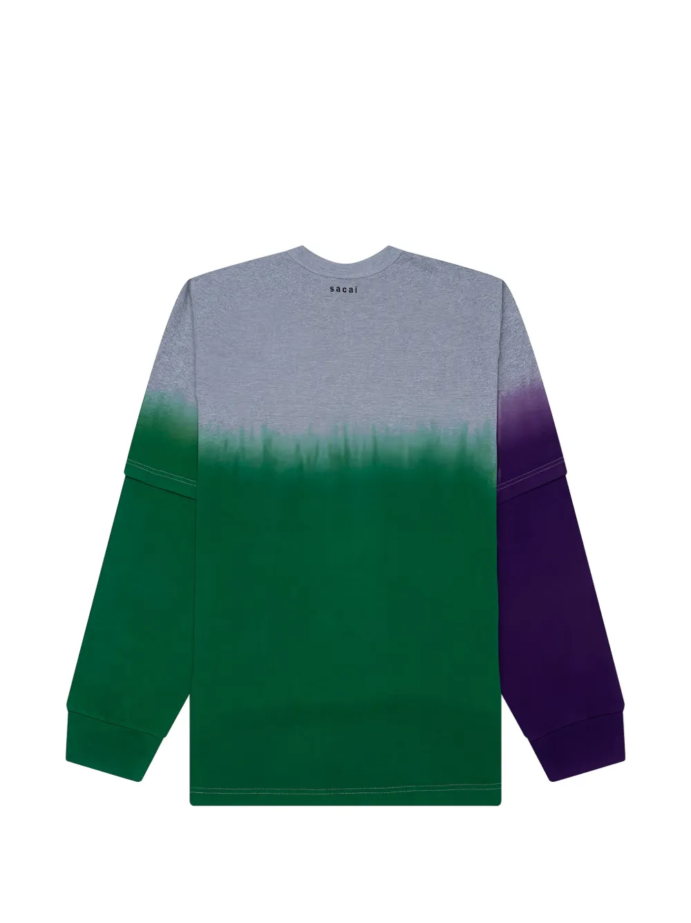 sacai T-shirt met lange mouwen en geverfd logo Groen