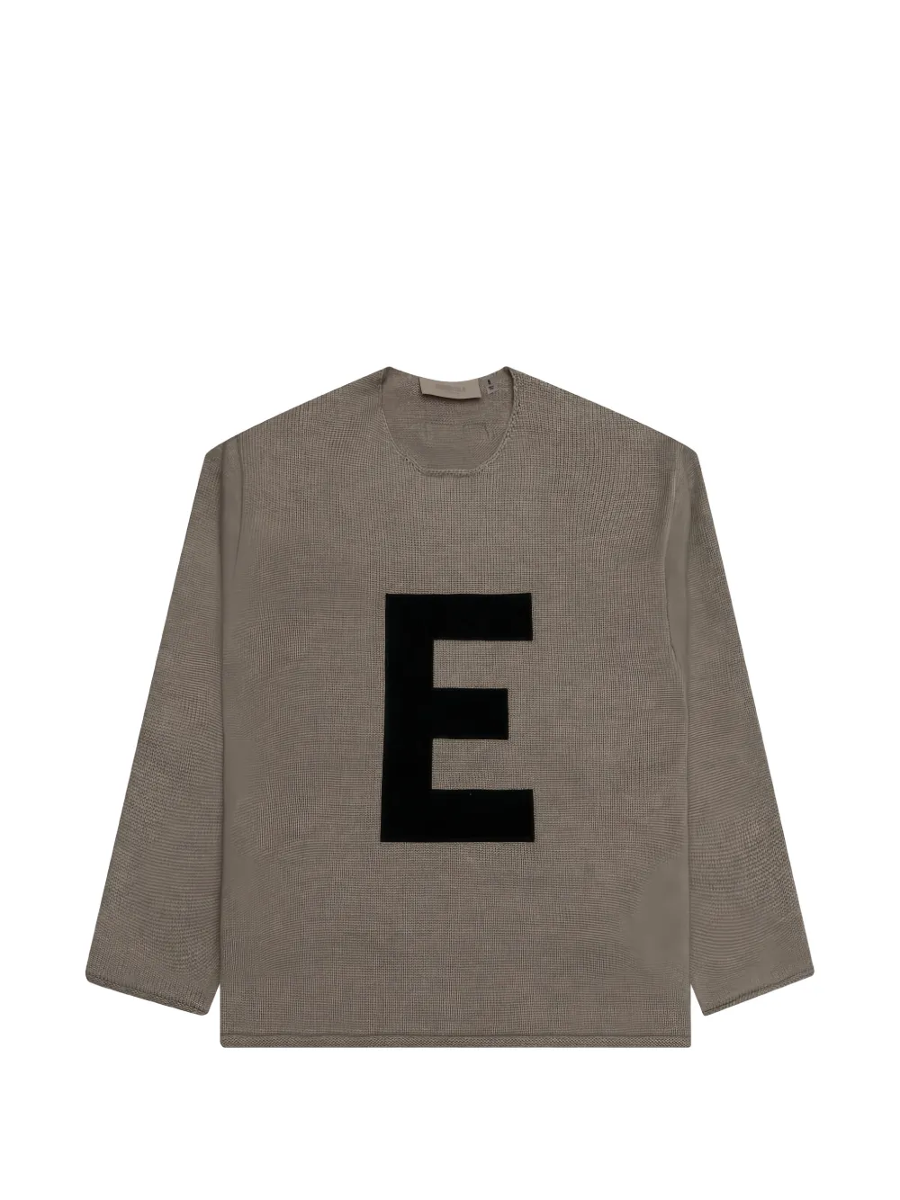 FEAR OF GOD ESSENTIALS KIDS raw-edge E-letter sweater - Marrone