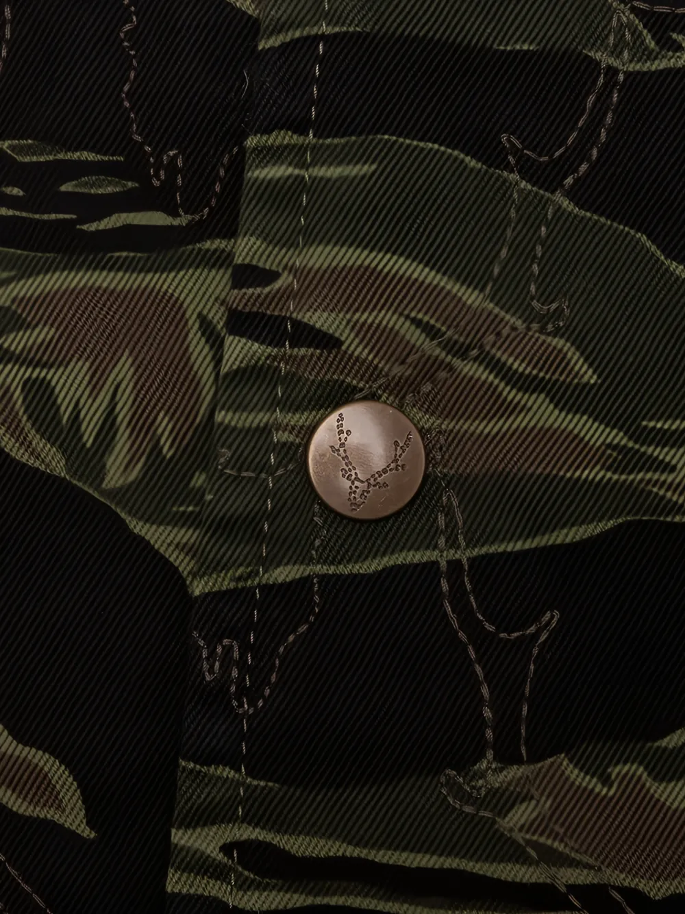  South2 West8 Skull Quilting Camo-print Jacket - Green 