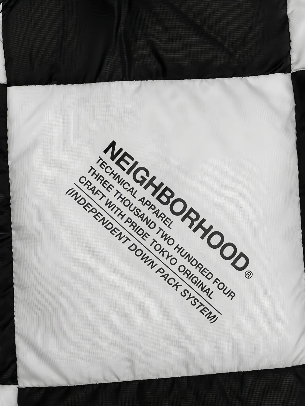  Neighborhood Checker Puffer Jacket - Black 