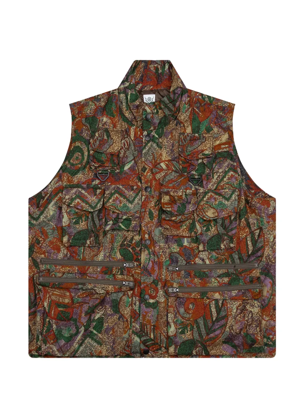 SOUTH2 WEST8 zipped multi-pocket padding vest - Grün