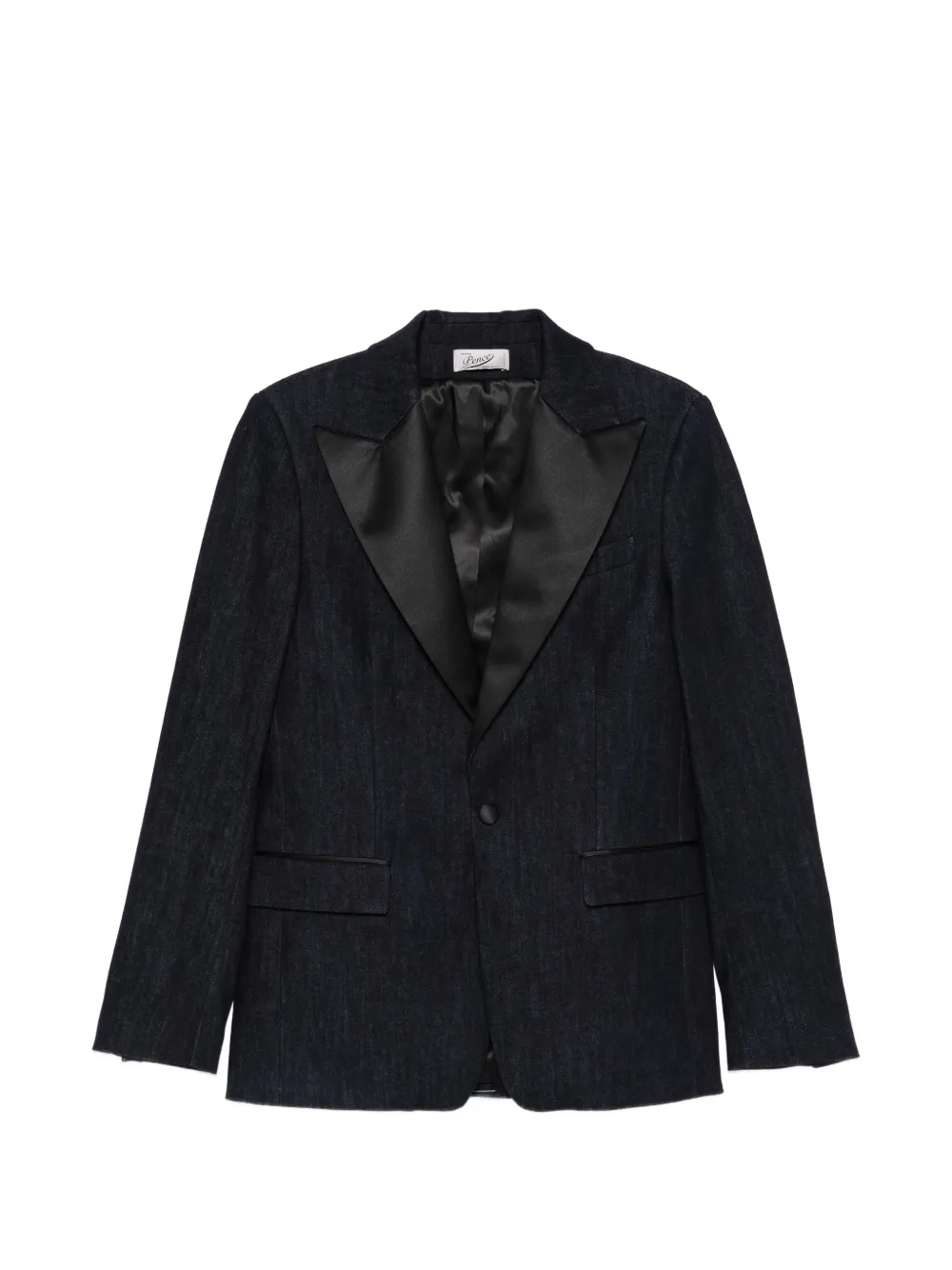 Pence Lil satin-lapel denim blazer - Blu