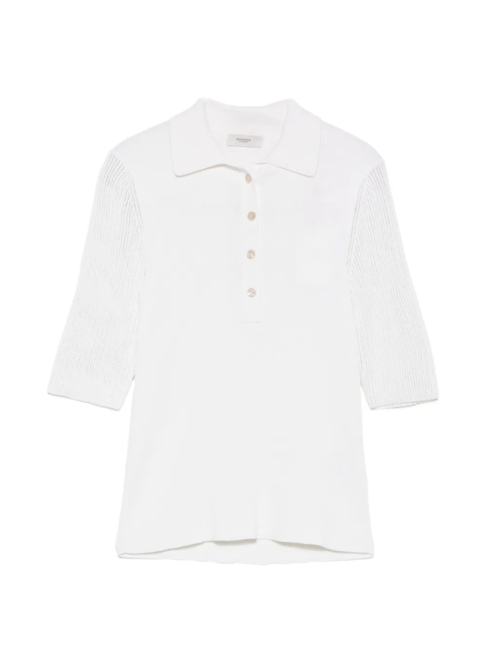 Agnona knitted polo shirt - Bianco