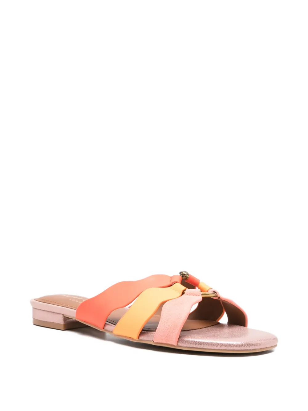 Kurt Geiger London Sun Wave platte sandalen met ring-detail Oranje