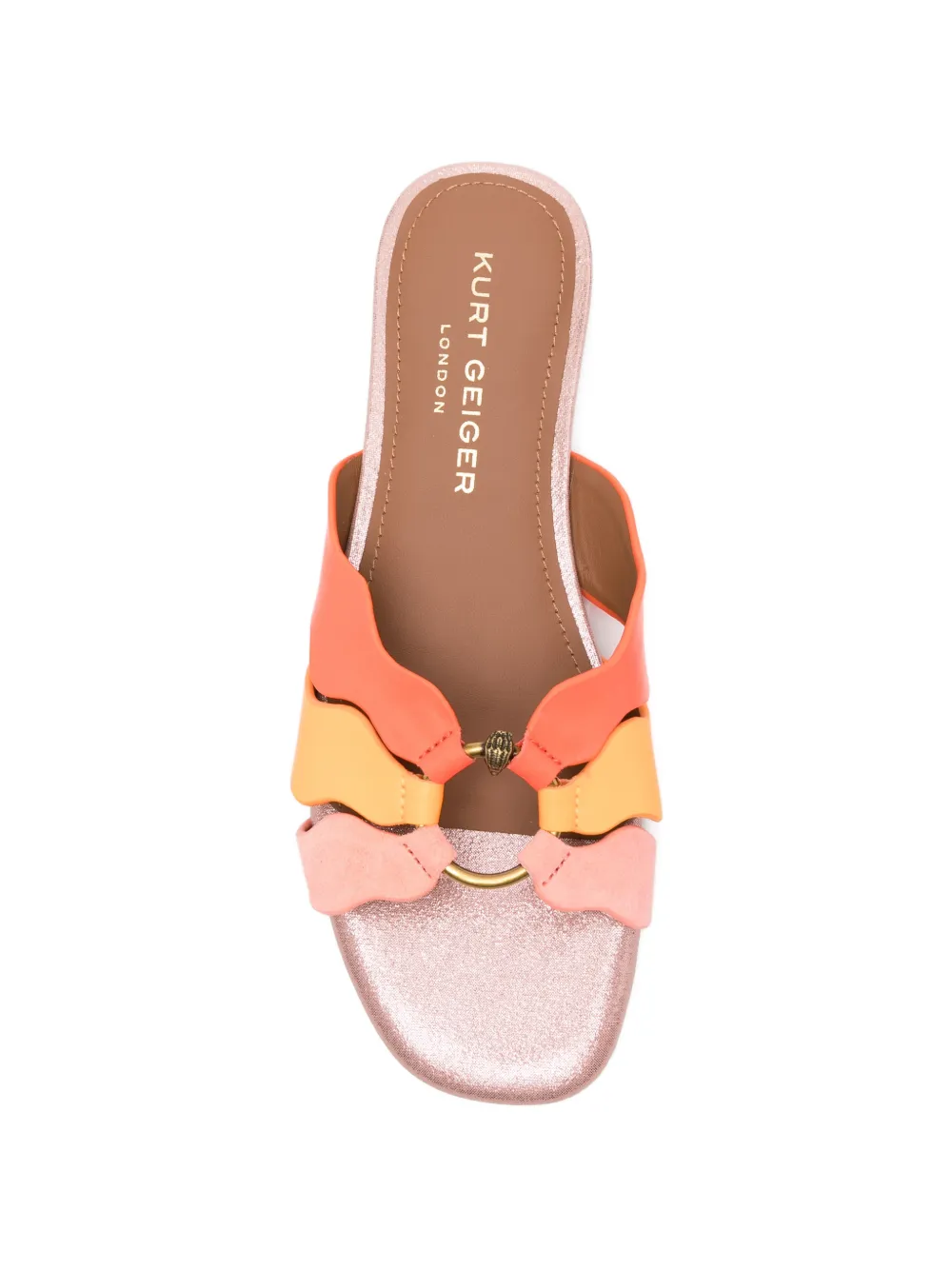Kurt Geiger London Sun Wave platte sandalen met ring-detail Oranje