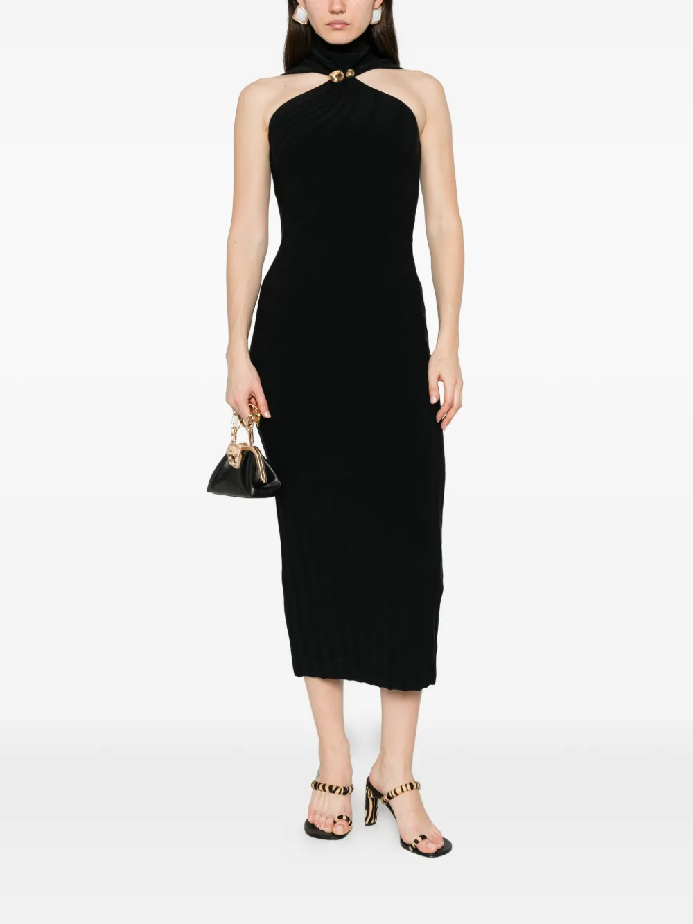 Cult Gaia Jessica midi-jurk Zwart