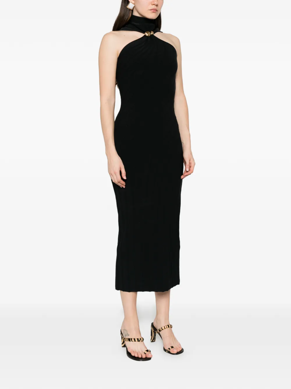 Cult Gaia Jessica midi-jurk Zwart