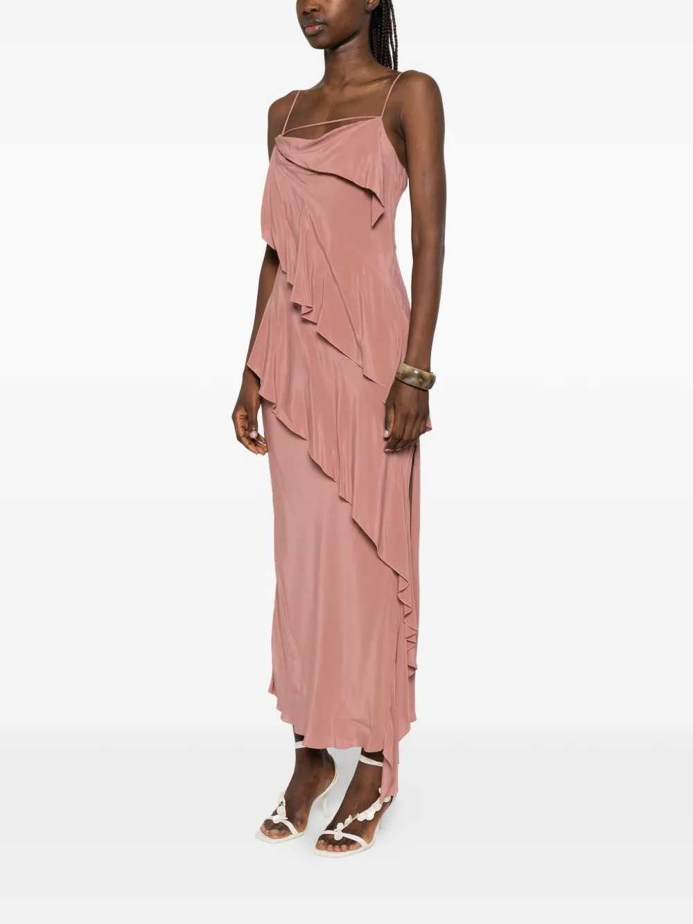 Patrizia Pepe Midi-jurk met ruches Roze